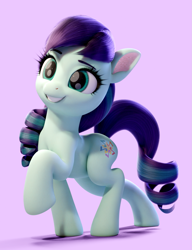 Size: 1445x1879 | Tagged: safe, artist:therealdjthed, character:coloratura, species:earth pony, species:pony, g4, 3d, blender, female, grin, happy, mare, simple background, smiling, solo