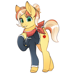 Size: 1200x1200 | Tagged: safe, artist:sugarelements, oc, oc only, oc:fruitlines, species:earth pony, species:pony, g4, flight attendant, looking at you, transparent background