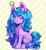 Size: 1882x2048 | Tagged: safe, artist:chocchippony, character:izzy moonbow, species:pony, species:unicorn, g5, ball, chest fluff, childproof horn, clothing, ear fluff, female, gradient hair, grin, horn, hornball, izzy's tennis ball, mare, smiling, socks, solo, tennis ball, toy
