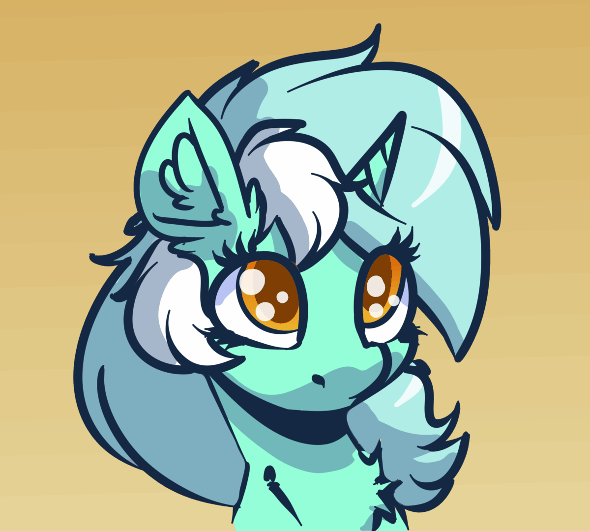 Size: 1200x1080 | Tagged: safe, artist:witchtaunter, character:lyra heartstrings, species:pony, species:unicorn, g4, animated, blinking, bust, chest fluff, cute, ear fluff, ear twitch, eye shimmer, female, gradient background, hnnng, lyrabetes, mare, simple background, solo, weapons-grade cute