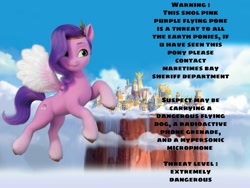 Size: 1600x1200 | Tagged: safe, edit, edited screencap, screencap, character:pipp petals, species:pegasus, species:pony, g5, my little pony: a new generation, cloud, female, flying, mare, meme, pipp wings, solo, text, zephyr heights