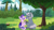 Size: 6116x3444 | Tagged: safe, artist:twilightsparkle0428, character:alphabittle blossomforth, character:queen haven, species:pegasus, species:pony, species:unicorn, ship:alphahaven, g5, blushing, bush, bushes, cloud, female, forest, grass, holding hooves, jewelry, male, mare, necklace, shipping, sky, stallion, straight, tree, tree stump