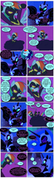 Size: 868x2844 | Tagged: safe, artist:dziadek1990, edit, edited screencap, screencap, character:nightmare moon, character:princess luna, character:rainbow dash, comic:appease the ghost, episode:luna eclipsed, episode:the cutie re-mark, g4, my little pony: friendship is magic, season 1, season 5, castle of the royal pony sisters, clothing, cloud, comic, conversation, costume, dialogue, request, requested art, screencap comic, season 2, shadowbolts, shadowbolts costume, text