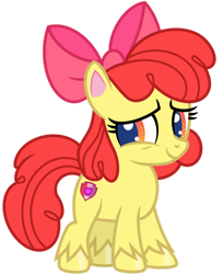 Size: 1024x1252 | Tagged: safe, artist:emeraldblast63, character:apple bloom, species:earth pony, species:pony, episode:disappearing act, g4, g4.5, my little pony: pony life, my little pony:pony life, alternate design, apple family member, cute, digital art, female, filly, g4.5 to g4, redesign, simple background, solo, transparent background, vector, young