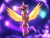 Size: 4000x3000 | Tagged: safe, artist:shad0w-galaxy, character:sunny starscout, species:alicorn, species:earth pony, species:pony, g5, my little pony: a new generation, alicornified, artificial wings, augmented, colored hooves, crystal, earth pony crystal, eye clipping through hair, eyebrows, eyebrows visible through hair, female, flying, glowing, glowing horn, high res, hooves, horn, magic, magic horn, magic wings, mare, night, open mouth, open smile, pegasus crystal, race swap, sky, smiling, solo, sunnycorn, unicorn crystal, unshorn fetlocks, wings