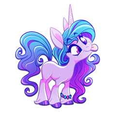 Size: 768x726 | Tagged: safe, artist:probablyfakeblonde, character:izzy moonbow, species:pony, species:unicorn, g5, blep, bracelet, colored hooves, cute, female, gradient hair, hooves, izzybetes, jewelry, mare, multicolored hair, simple background, solo, tongue out, unshorn fetlocks, white background