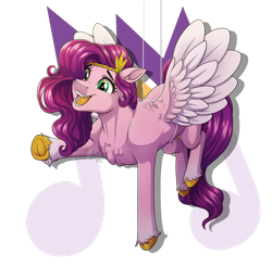 Size: 1920x1887 | Tagged: safe, artist:jack-pie, character:pipp petals, species:pegasus, species:pony, g5, my little pony: a new generation, adorapipp, chest fluff, coat markings, colored hooves, cute, cutie mark, cutie mark background, female, hooves, mare, open mouth, open smile, pipp wings, rope, simple background, smiling, socks (coat marking), solo, transparent background, underhoof, unshorn fetlocks, wires