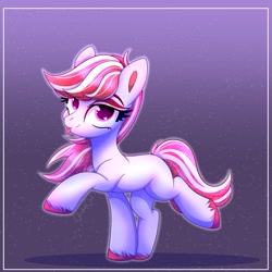 Size: 1200x1200 | Tagged: safe, artist:splashofsweet, character:sugar moonlight, species:earth pony, species:pony, g5, blep, colored hooves, female, heart eyes, hooves, looking at you, mare, raised hoof, raised leg, solo, tongue out, unshorn fetlocks, wingding eyes