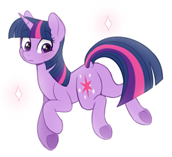 Size: 2180x2000 | Tagged: safe, artist:higgly-chan, character:twilight sparkle, character:twilight sparkle (unicorn), species:pony, species:unicorn, g4, blushing, butt, cute, dock, eye clipping through hair, eyebrows, eyebrows visible through hair, featureless crotch, female, frog (hoof), high res, hooves, horn, mare, plot, purple eyes, simple background, solo, tail, twibutt, underhoof, white background