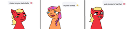 Size: 2384x544 | Tagged: safe, artist:murderhorse, artist:sodateru, character:sprout, character:sunny starscout, species:earth pony, species:pony, g5, my little pony: a new generation, 1000 hours in ms paint, cursed, meme, shitposting, spoiler