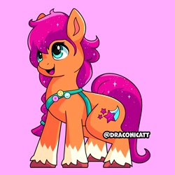 Size: 1200x1200 | Tagged: safe, artist:draconicatt, character:sunny starscout, species:earth pony, species:pony, g5, colored background, solo, sunny's buttons