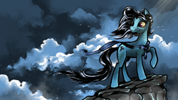 Size: 1280x720 | Tagged: safe, artist:metanagon, character:screw loose, species:earth pony, species:pony, g4, commission, crying, female, flowing mane, hoof hold, mare, solo
