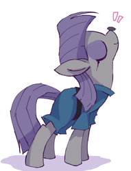 Size: 610x800 | Tagged: safe, artist:kolshica, character:boulder, character:maud pie, species:earth pony, species:pony, episode:maud pie, g4, my little pony: friendship is magic, balancing, clothing, cute, eyes closed, female, mare, maudabetes, ponies balancing stuff on their nose, profile, simple background, smiling, solo, when she smiles, white background