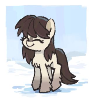 Size: 316x346 | Tagged: safe, artist:plunger, oc, oc only, oc:frosty flakes, species:pony, /mlp/, g4, 4chan, animated, cute, dancing, eyes closed, female, hnnng, mare, smiling, snow, snow mare, solo, tippy taps, trotting, trotting in place, weapons-grade cute, yakutian horse