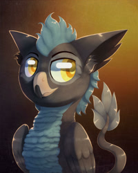 Size: 1280x1600 | Tagged: safe, artist:talonsofwater, oc, oc only, oc:blackgryph0n, species:griffon, g4, bust, colored pupils, male, simple background, solo