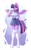 Size: 2208x3508 | Tagged: safe, alternate version, artist:dandy, character:twilight sparkle, character:twilight sparkle (alicorn), species:alicorn, species:anthro, species:pony, species:unguligrade anthro, g4, arm warmers, belt, blushing, both cutie marks, clothing, cutie mark, female, horn, looking at you, mare, shirt, simple background, skirt, smiling, solo, spread wings, stockings, tail, thigh highs, wings