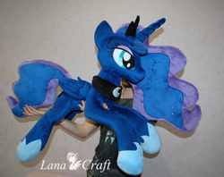 Size: 2384x1886 | Tagged: safe, artist:lanacraft, character:princess luna, species:alicorn, species:human, species:pony, g4, holding, holding a pony, irl, irl human, photo, plushie, solo, toy