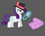 Size: 726x576 | Tagged: safe, artist:mr.naza, character:rarity, species:pony, species:unicorn, g4, art challenge, clothing, detective, detective rarity, female, gray background, hat, magic, magic aura, magnifying glass, manechat, manechat challenge, mare, rarity day, simple background, solo, solo female, unamused