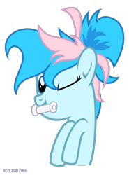 Size: 2314x3121 | Tagged: safe, artist:s-class-destroyer, oc, oc:blue chewings, species:earth pony, species:pony, g4, bone, bust, digital art, one eye closed, solo, transparent background, vector, wink, winking at you