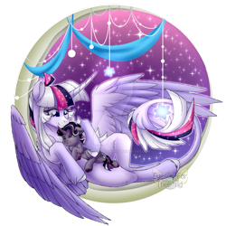 Size: 1024x1024 | Tagged: safe, artist:eyesorefortheblind, oc, oc:clever crystal, oc:mystic mysteries, species:alicorn, species:pony, species:umbrum, species:unicorn, alicorn oc, female, horn, leonine tail, male, mother, mother and child, mother and son, parent and child, solo, son, stars, tail, transparent background, umbrum oc, unicorn oc, wings