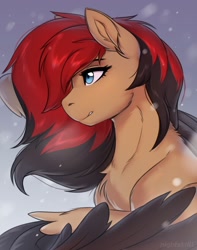 Size: 984x1246 | Tagged: safe, artist:nightskrill, oc, oc only, species:pegasus, species:pony, bust, ear fluff, explicit source, gritted teeth, portrait, solo, wings