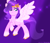 Size: 1650x1406 | Tagged: safe, artist:memengla, character:pipp petals, species:pegasus, species:pony, g5, chest fluff, circlet, coat markings, colored hooves, eyebrows, female, flying, hooves, looking down, mare, pipp wings, purple background, signature, simple background, socks (coat marking), spread wings, unshorn fetlocks, wings