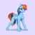 Size: 2631x2631 | Tagged: safe, artist:aquaticvibes, character:rainbow dash, species:pegasus, species:pony, g4, colored pupils, cutie mark, determined, eyebrows, eyebrows visible through hair, fangs, female, mare, narrowed eyes, sharp teeth, simple background, solo, tail, three quarter view, wings