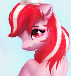 Size: 1548x1668 | Tagged: safe, artist:itssim, character:sugar moonlight, species:earth pony, species:pony, g5, my little pony: a new generation, anti-mind reading cap, colored eyebrows, cute, eyebrows, female, heart eyes, helmet, makeup, mare, profile, smiling, solo, wingding eyes