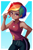 Size: 666x1000 | Tagged: safe, artist:the-park, character:rainbow dash, species:human, equestria girls:legend of everfree, g4, my little pony: equestria girls, blushing, clothing, cute, dark skin, dashabetes, eyebrows, looking at you, multicolored hair, pants, shirt, short hair, simple background, solo, tank top