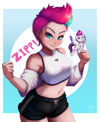 Size: 814x1000 | Tagged: safe, artist:the-park, character:zipp storm, species:human, species:pegasus, species:pony, g5, simple background, solo