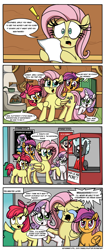 Size: 1000x2355 | Tagged: safe, artist:daniel-sg, character:apple bloom, character:fluttershy, character:scootaloo, character:sweetie belle, character:thunderlane, oc, oc:digibrony, species:earth pony, species:pegasus, species:pony, species:unicorn, g4, apple family member, cinema, comic, crying, cutie mark crusaders, dialogue, eyes closed, female, filly, hoof hold, male, mare, meme, open mouth, open smile, profile, smiling, speech bubble, stallion, text, three quarter view, weegee, young