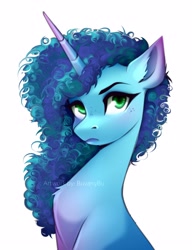 Size: 2717x3543 | Tagged: safe, artist:buvanybu, character:misty brightdawn, species:pony, species:unicorn, g5, chest fluff, colored pupils, cute, ear fluff, female, freckles, frown, looking at you, mare, mistybetes, simple background, solo, three quarter view, unamused, white background