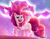 Size: 3840x2988 | Tagged: safe, artist:harukiicat, character:pinkie pie, species:earth pony, species:pony, episode:the ending of the end, g4, my little pony: friendship is magic, season 9, spoiler:s09, bell, chaos, cute, digital art, digital painting, female, grogar's bell, mare, pinkie pie day, raised hoof, shading, signature, smiling, solo