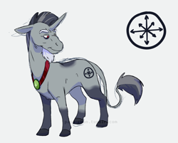 Size: 1280x1027 | Tagged: safe, artist:pasu-chan, character:discord, species:hinny, species:unicorn, series:noodleverse, g4, alternate universe, cutie mark, male, solo, species swap