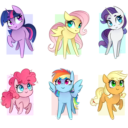 Size: 1024x1024 | Tagged: safe, artist:pointdelta, character:applejack, character:fluttershy, character:pinkie pie, character:rainbow dash, character:rarity, character:twilight sparkle, species:earth pony, species:pegasus, species:pony, species:unicorn, g4, colored eyebrows, colored hooves, cute, dashabetes, diapinkes, eyebrows, eyebrows visible through hair, female, filly, foal, hooves, jackabetes, mane six, raribetes, shyabetes, simple background, spread wings, transparent background, twiabetes, wings, young, younger