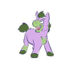 Size: 1073x976 | Tagged: safe, artist:pasu-chan, character:spike, species:earth pony, species:pony, series:noodleverse, g4, alternate universe, colored hooves, hooves, male, ponified, simple background, solo, species swap, white background