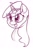 Size: 730x1096 | Tagged: safe, artist:stellar eclipse, part of a set, species:pony, species:unicorn, g4, beret, bust, clothing, cute, female, hat, mare, monochrome, open mouth, open smile, simple background, sketch, smiling, solo, unnamed character, unnamed pony, white background