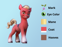 Size: 2000x1500 | Tagged: safe, artist:briarlight, derpibooru original, part of a set, character:sprout, species:earth pony, species:pony, g5, color palette, cutie mark, male, reference sheet, solo, stallion