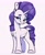 Size: 2500x3060 | Tagged: safe, artist:aquaticvibes, character:rarity, species:pony, species:unicorn, g4, chest fluff, colored eyebrows, eyebrows, eyelashes, eyeshadow, female, horn, makeup, mare, simple background, solo, tail