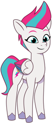 Size: 1024x2404 | Tagged: safe, artist:emeraldblast63, character:zipp storm, species:pegasus, species:pony, g5, my little pony: tell your tale, colored eyebrows, colored hooves, colored wings, cute, eyebrows, female, hooves, looking at you, mare, multicolored hair, multicolored wings, simple background, solo, three quarter view, transparent background, unshorn fetlocks, wings