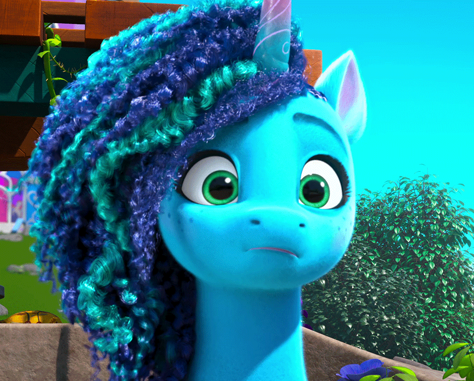 Size: 949x762 | Tagged: safe, screencap, character:misty brightdawn, species:pony, species:unicorn, episode:hoof done it?, g5, my little pony: make your mark, my little pony: make your mark chapter 2, spoiler:my little pony: make your mark chapter 2, spoiler:myms01e07, animated, blinking, cropped, cute, ear flick, female, floppy ears, freckles, i watch it for the ears, mare, mistybetes, solo