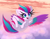 Size: 8250x6375 | Tagged: safe, artist:windykirin, character:zipp storm, species:pegasus, species:pony, g5, absurd resolution, adorazipp, cloud, colored wings, cute, female, flying, long eyelashes, mare, multicolored wings, open mouth, open smile, smiling, solo, spread wings, starry eyes, sun, sunrise, underhoof, wingding eyes, wings