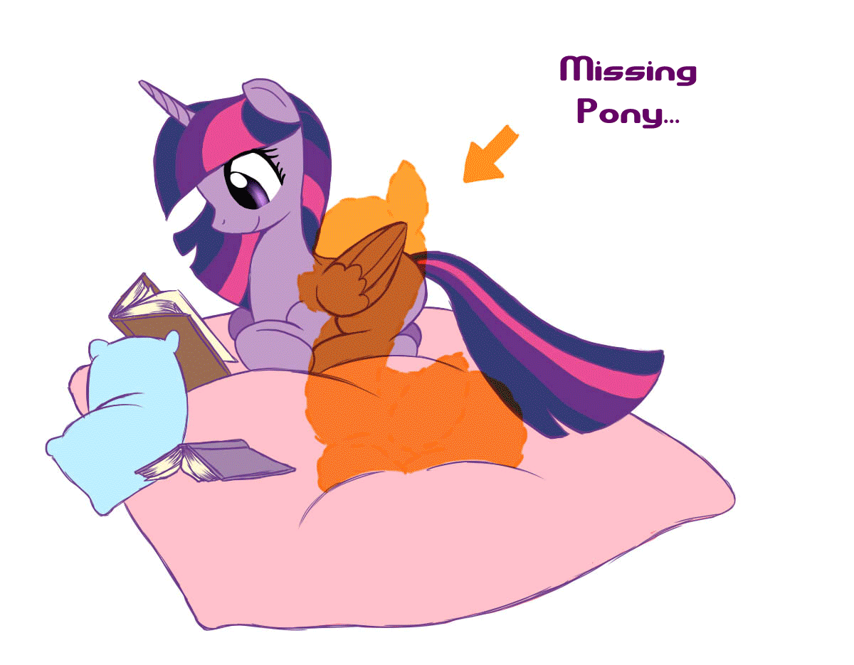 Size: 1200x935 | Tagged: safe, artist:akemishikima, character:rainbow dash, character:twilight sparkle, species:alicorn, species:pegasus, species:pony, ship:twidash, g4, animated, book, cushion, cute, dashabetes, female, folded wings, gif, lesbian, mare, pillow, ponyloaf, princess twilight, profile, shipping, spread wings, twiabetes, wings