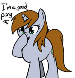 Size: 837x867 | Tagged: safe, artist:neuro, oc, oc only, oc:littlepip, species:pony, species:unicorn, fallout equestria, g4, boop, crossover, dialogue, fallout, female, mare, self-boop, silly, simple background, solo, text, transparent background
