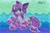 Size: 2048x1342 | Tagged: safe, artist:dandy, oc, oc only, species:pony, species:unicorn, bow, clothing, complex background, cute, cutie mark, ear fluff, eyelashes, female, gift art, hair bow, horn, looking at you, mare, marker drawing, ocbetes, smiling, socks, solo, striped socks, striped stockings, tail, traditional art
