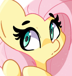 Size: 738x771 | Tagged: safe, artist:kindakismet, character:fluttershy, species:pegasus, species:pony, g4, cute, eyeliner, makeup, solo, touching hair