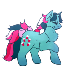 Size: 904x930 | Tagged: safe, artist:mothnmag, character:fizzy, species:pony, species:unicorn, g1, eyes closed, raised hoof, transparent background