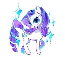 Size: 1259x1106 | Tagged: safe, artist:zzf211, part of a set, character:rarity, species:pony, species:unicorn, g4, cute, female, looking at you, mare, open mouth, raised hoof, raribetes, simple background, solo, sparkles, three quarter view, white background