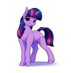 Size: 1161x1200 | Tagged: safe, artist:aquaticvibes, character:twilight sparkle, character:twilight sparkle (unicorn), species:pony, species:unicorn, g4, cute, looking at you, simple background, smiling, solo, twiabetes, white background