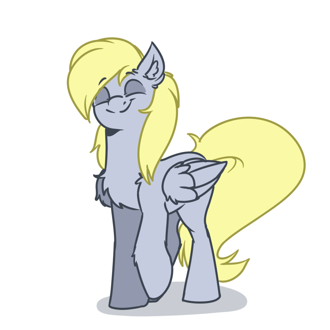 Size: 1080x1080 | Tagged: safe, artist:witchtaunter, character:derpy hooves, species:pegasus, species:pony, g4, animated, bouncing, chest fluff, cute, dancing, derpabetes, ear fluff, eyebrows, eyebrows visible through hair, eyes closed, female, folded wings, full body, gif, happy, hoof fluff, hooves, loop, mare, raised hoof, shadow, simple background, smiling, solo, tail, transparent background, wings